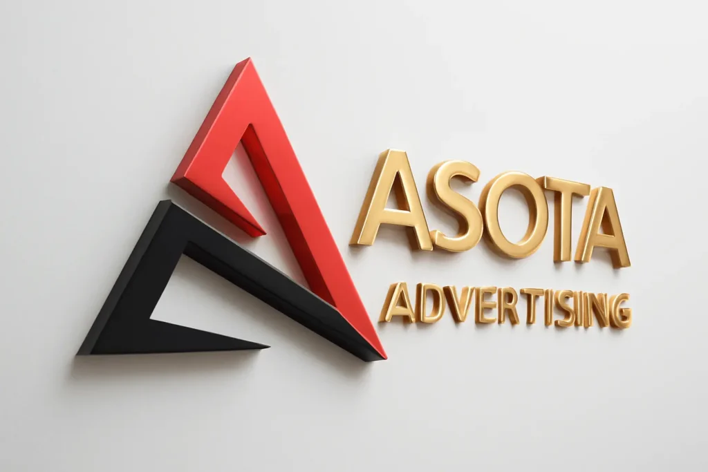 Asota logo and sign with geo tag